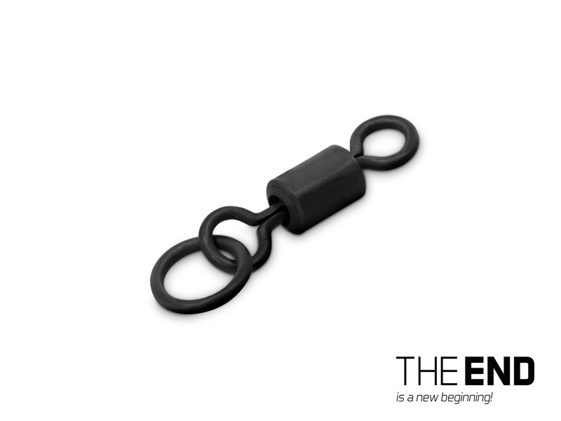 Kaprařský obratlík s kroužkem Delphin THE END Ring Swivel / 10ks, #4 / 28 kg