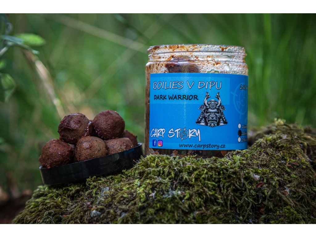 Boilies v dipu Dark Warrior ( Oliheň + Chobotnice ) 16 mm