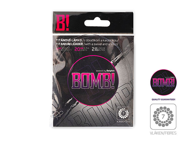Titánové lanko 1x7 BOMB! s obratl. a karab