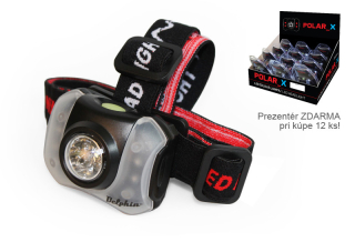 Čelová lampa Delphin POLAR_X, 5+4 LED